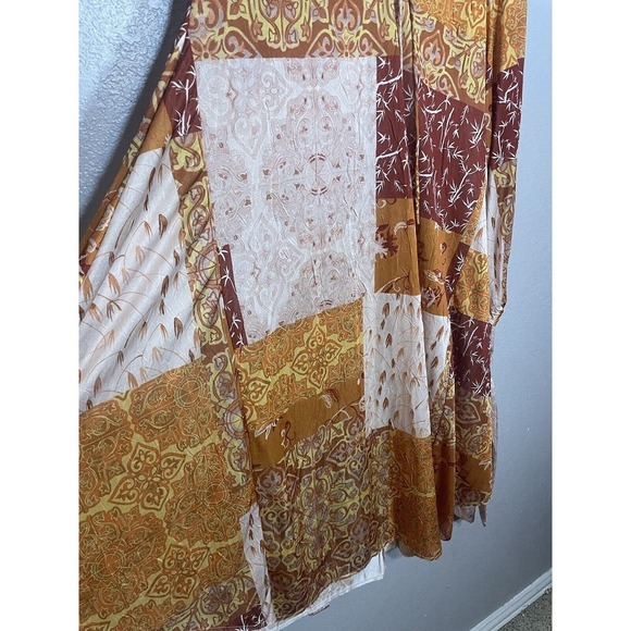 ZARA Oversized Patchwork Kaftan Boho Dress Size Medium - Picture 3 of 7